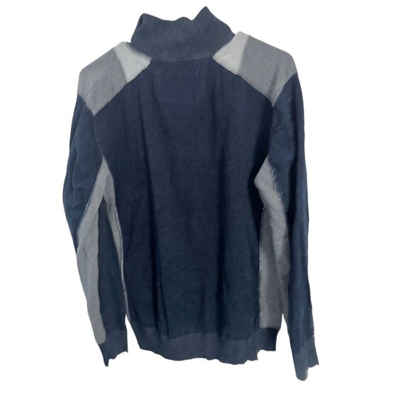 BKE The Buckle Mens 100% Cotton Zip Cardigan Sz L Navy Gray Standard Fit - Picture 2 of 5